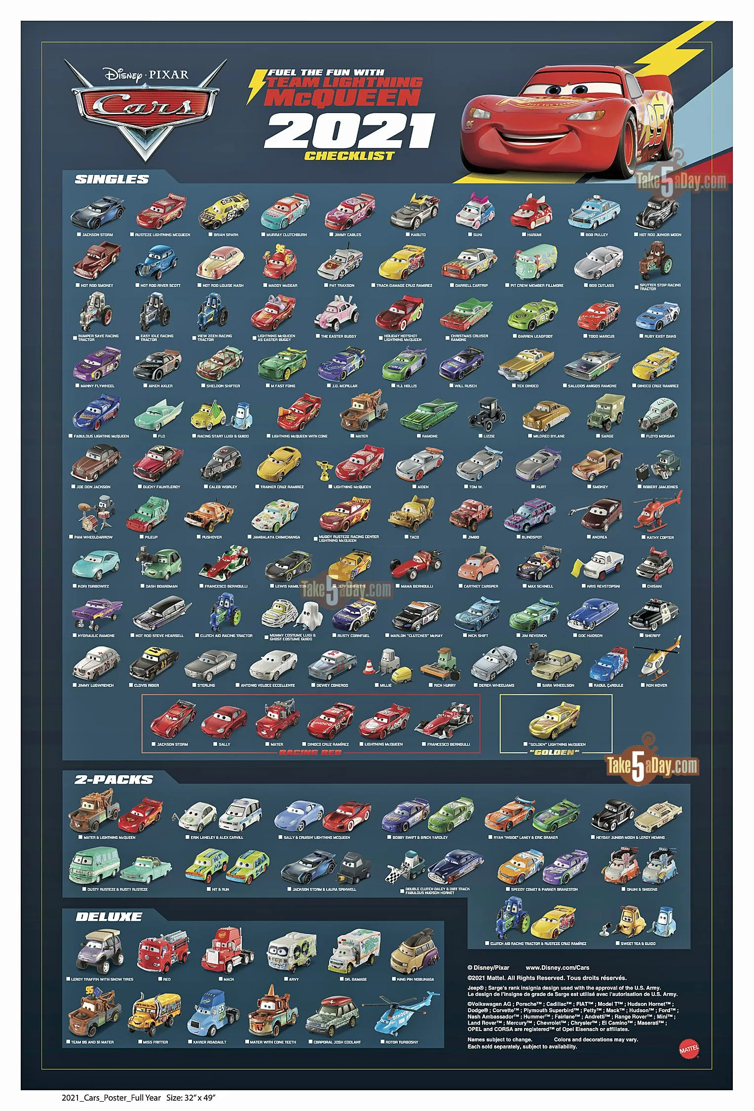 45255 cars diecast variations
